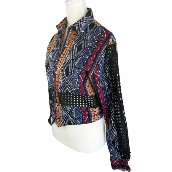 vintage ROUGHRIDER BY CIRCLE T Women’s Cropped Western Button Up Shirt - Size M - Picture 2 of 8